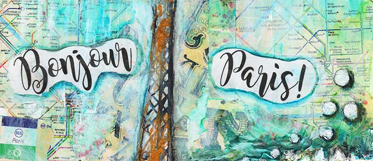 Bonjour Paris mixed media tutorial