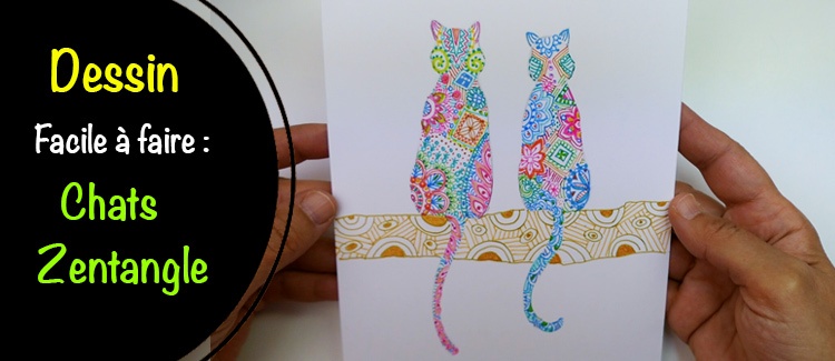 Comment dessiner un chat Zentangle