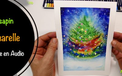 Aquarelle, Sapin de Noël + Audio