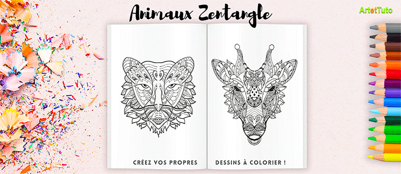 Comment dessiner des animaux zentangle