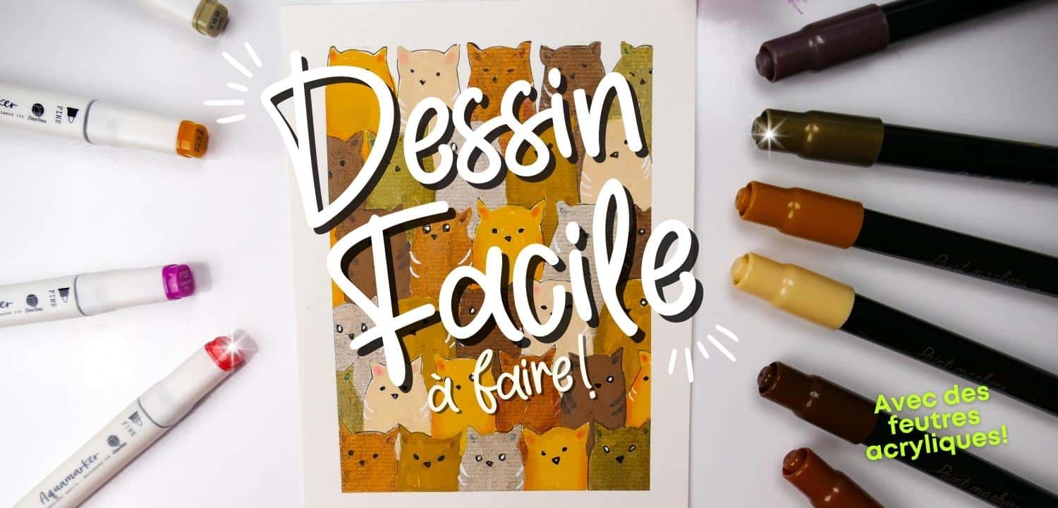 Dessin facile a faire, dessin de chats doodle