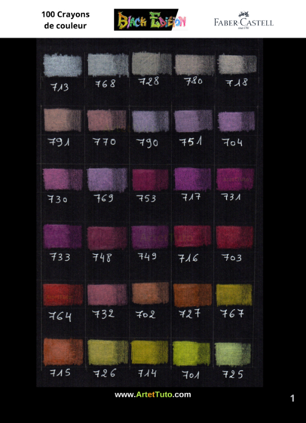 Nuancier Black Edition Faber Castell sur fond blanc 2 7
