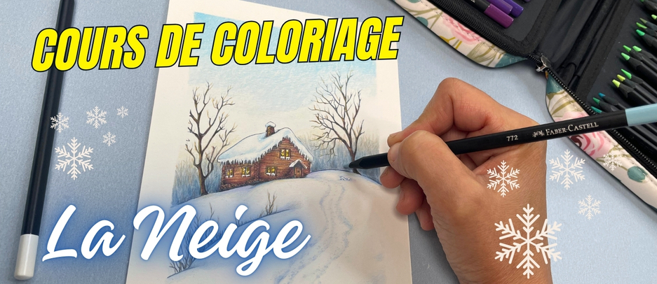 Comment colorier la neige aux crayons de couleur