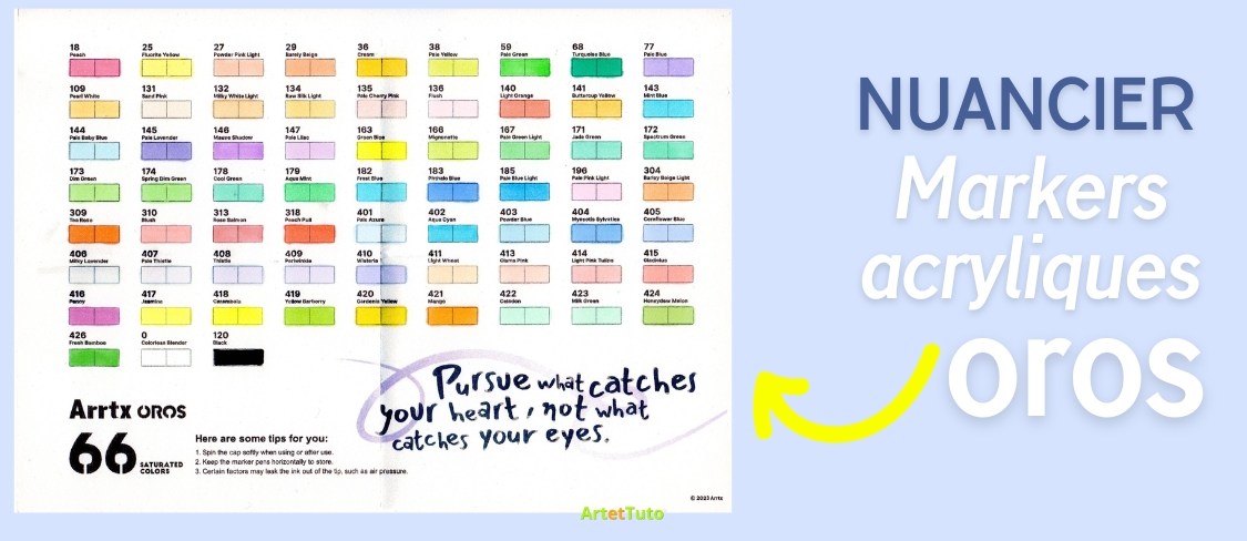 Nuancier markers acryliques oros