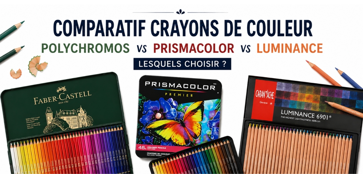 Comparatif crayons de couleur : Polychromos vs Prismacolor vs Luminance